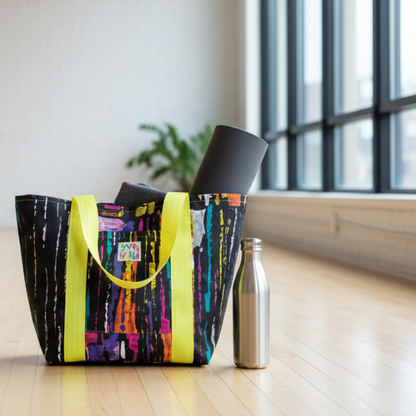 Lined Tote Bag - Colorful Paint