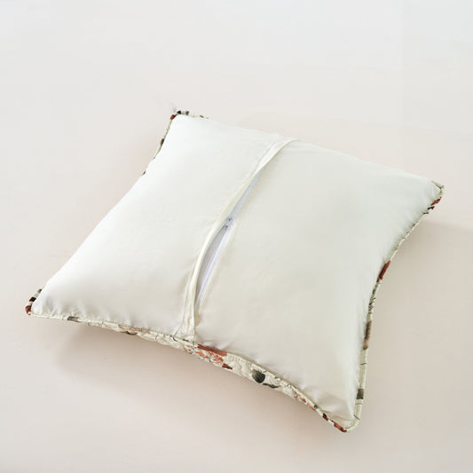 Zippered Floral Design Throw Pillow sham in Beige, 26x26 Inches (1 Piece)