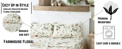 Enchanted Meadow Floral Microfiber Sheet Set