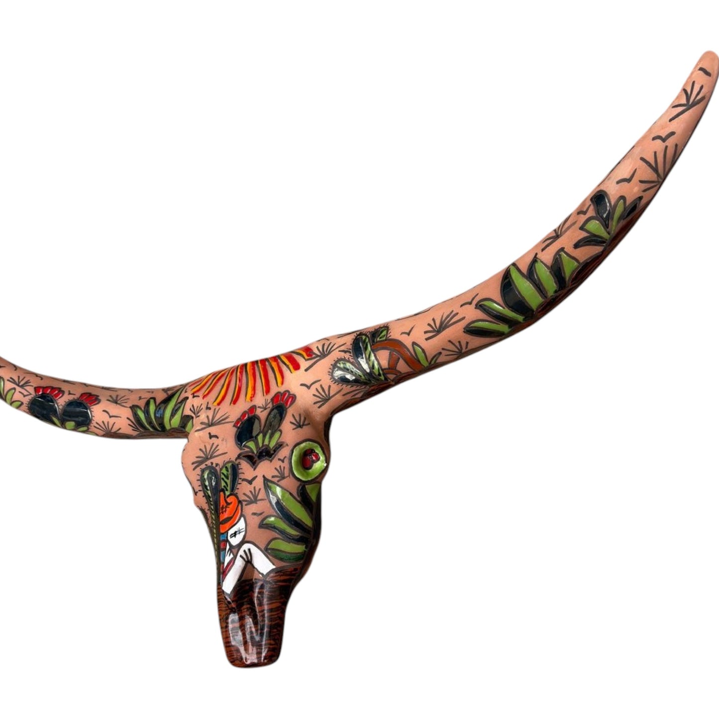 Talavera Longhorn Skull, Terracotta