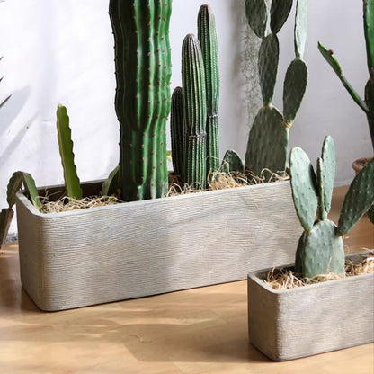 Modern Rectangular Textured Planter