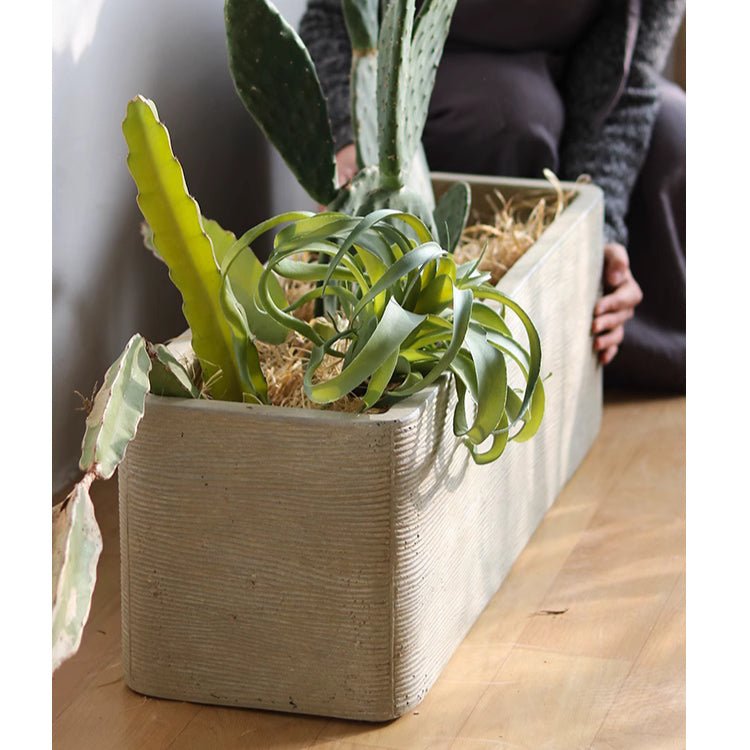 Modern Rectangular Textured Planter