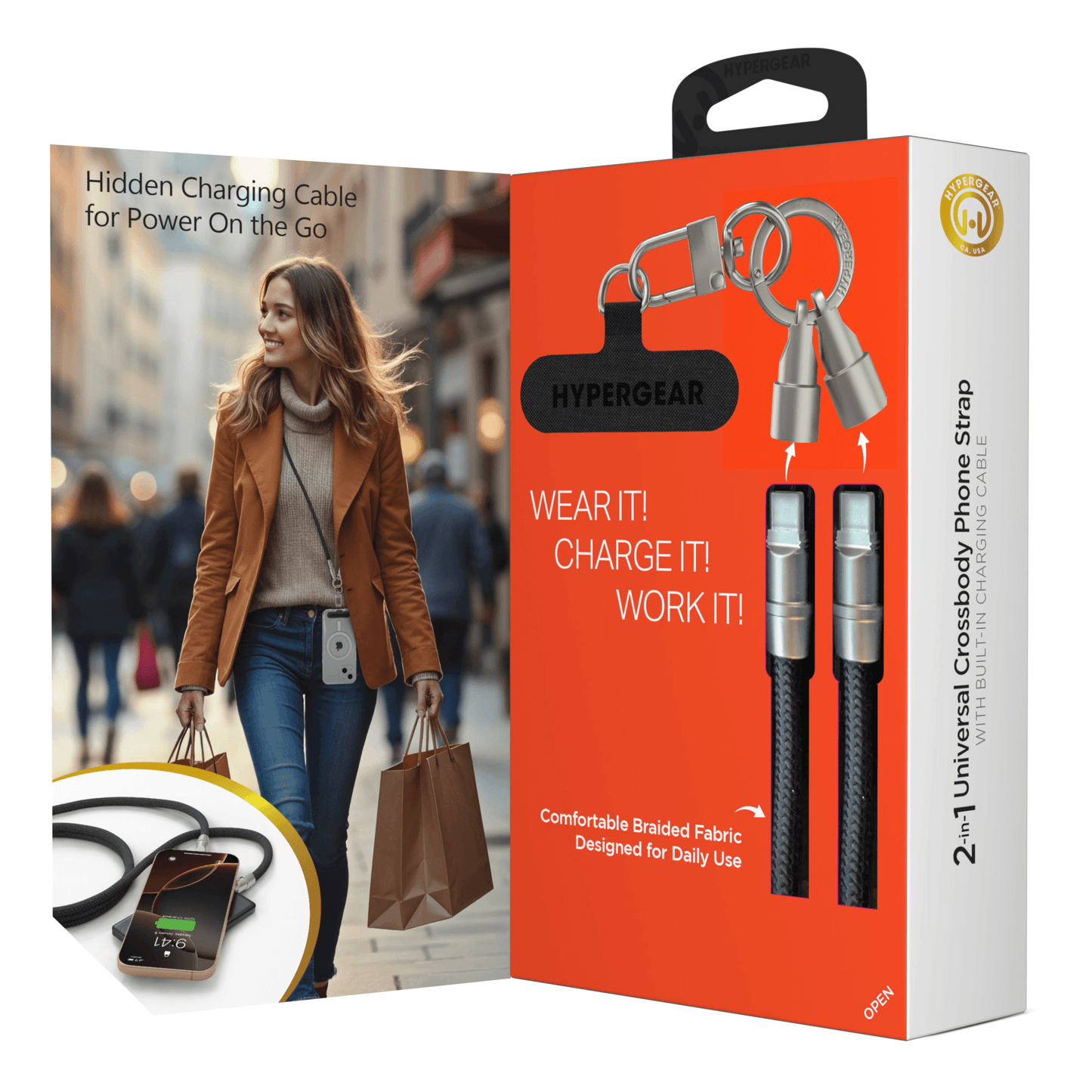 Universal Crossbody Phone Strap and Charging Cable