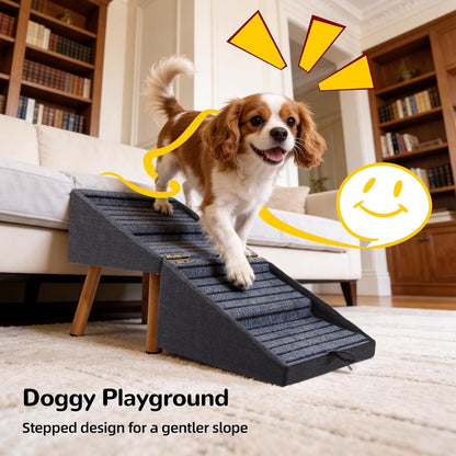 Dog Stairs for Couch 2 in 1 Foldable Pet Steps Non Slip