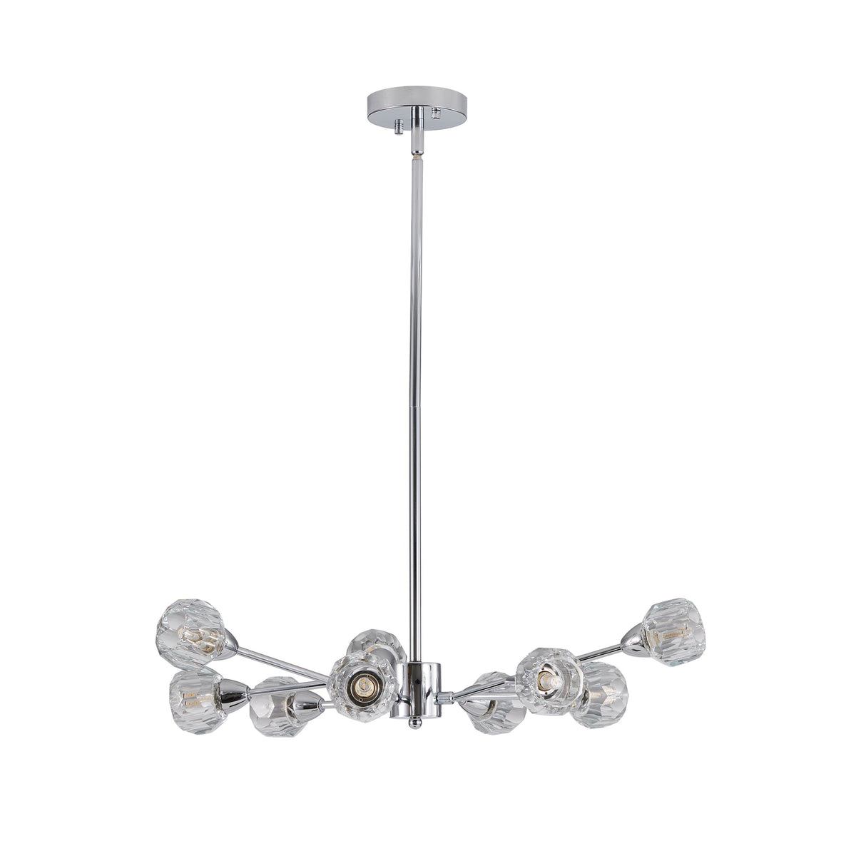 28" Modern Crystal Chandelier With 9 Lights