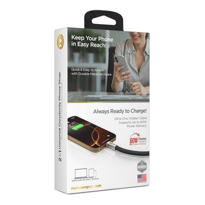 Universal Crossbody Phone Strap and Charging Cable