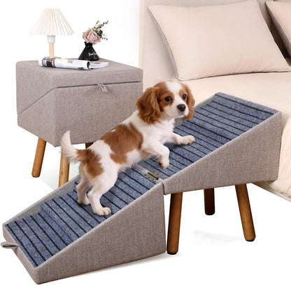 Dog Stairs for Couch 2 in 1 Foldable Pet Steps Non Slip