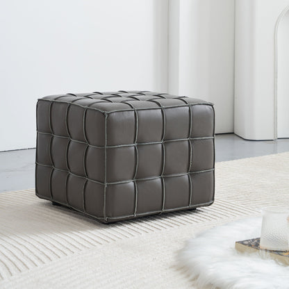 Leather Tufted Square Ottoman/Footstool