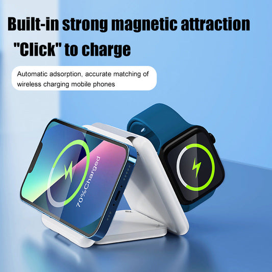 Folding Magnetic Suction Wireless Charger, 3-in-1