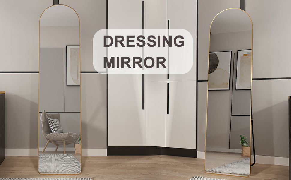 The 4th Generation Floor Mounted Full Length Mirror with Gold Frame