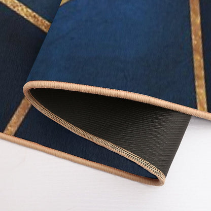 Navy Gold Stone Bath Mat