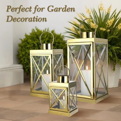 8/12/16 Inch Metal Lanterns Candle Holder