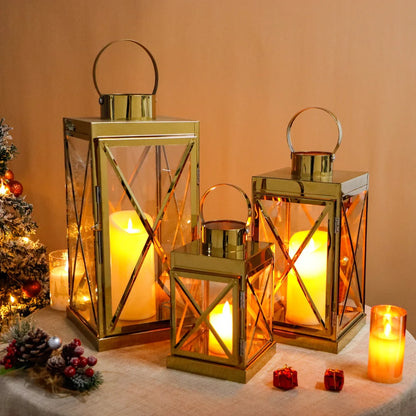 8/12/16 Inch Metal Lanterns Candle Holder