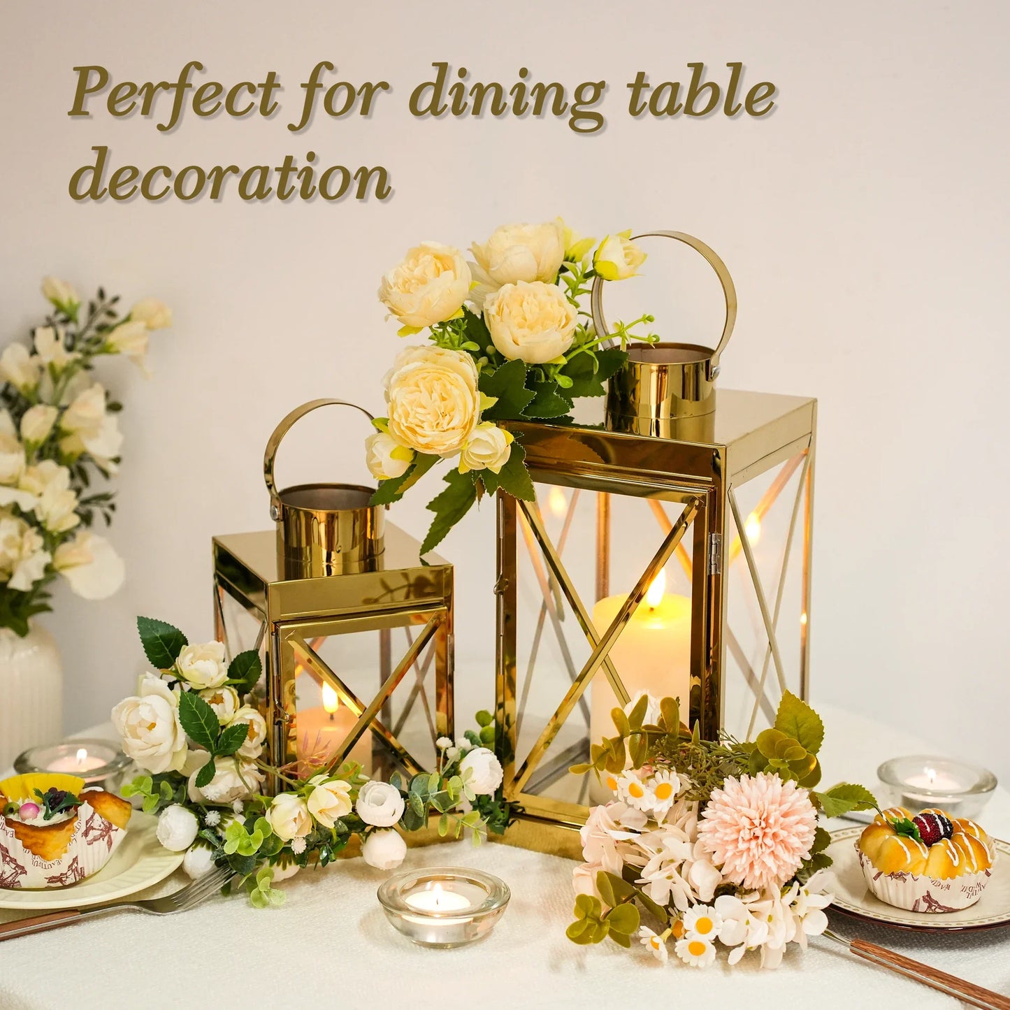 8/12/16 Inch Metal Lanterns Candle Holder