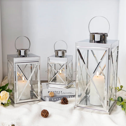8/12/16 Inch Metal Lanterns Candle Holder