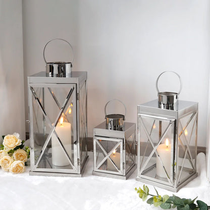 8/12/16 Inch Metal Lanterns Candle Holder