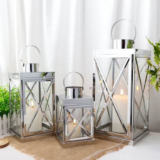 8/12/16 Inch Metal Lanterns Candle Holder