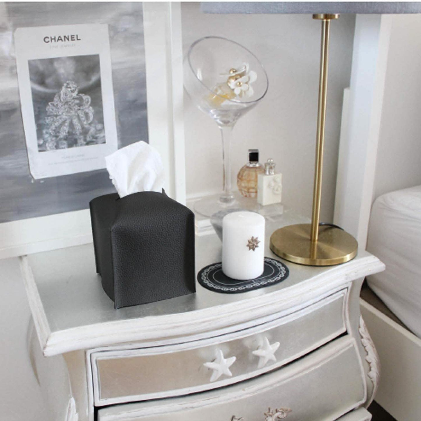 Leather Square Tissue Box Holder