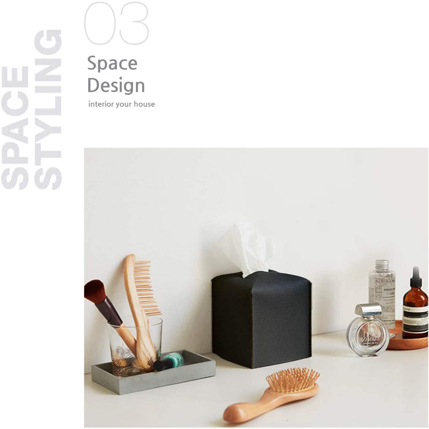 Leather Square Tissue Box Holder