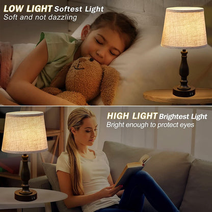 Set of 2 Lamps W/ USB Charging Ports