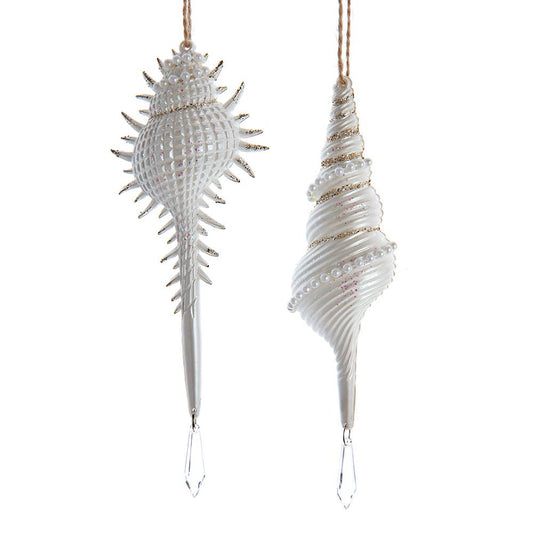 Christmas Shell Ornament - Coastal Pearl Drop