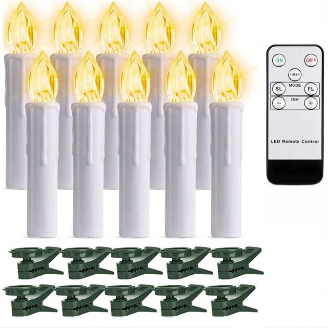 Tree Clip Flameless Candles, Remote Timer