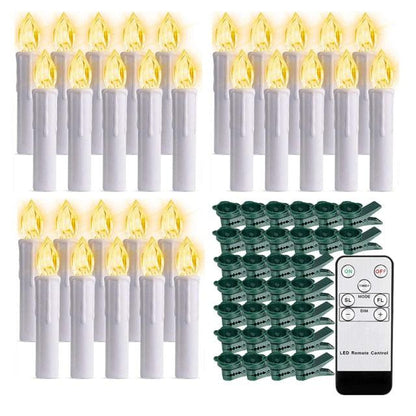 Tree Clip Flameless Candles, Remote Timer