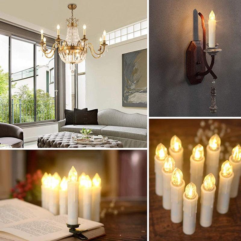 Tree Clip Flameless Candles, Remote Timer
