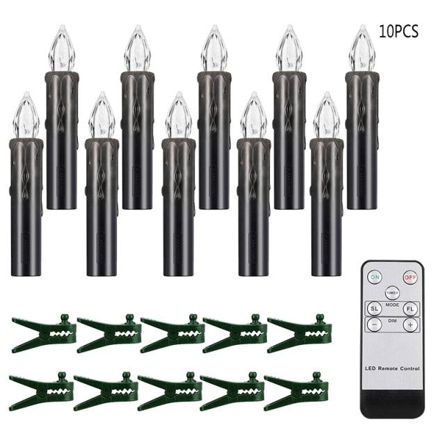 Tree Clip Flameless Candles, Remote Timer