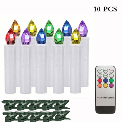 Tree Clip Flameless Candles, Remote Timer