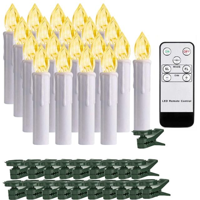 Tree Clip Flameless Candles, Remote Timer