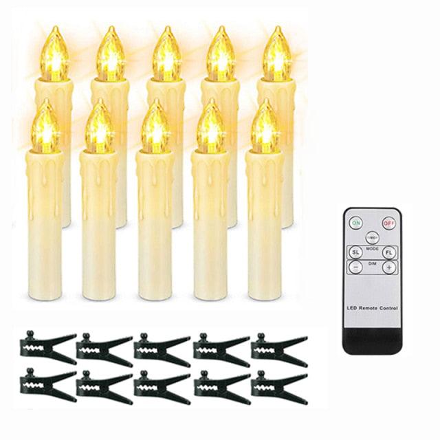 Tree Clip Flameless Candles, Remote Timer