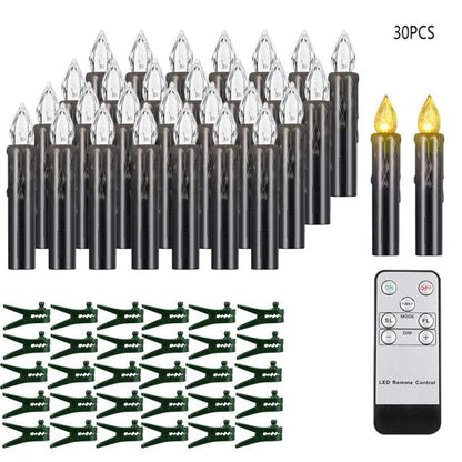 Tree Clip Flameless Candles, Remote Timer