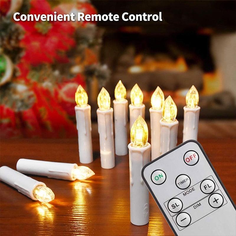 Tree Clip Flameless Candles, Remote Timer