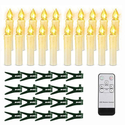 Tree Clip Flameless Candles, Remote Timer