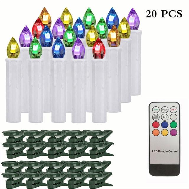 Tree Clip Flameless Candles, Remote Timer