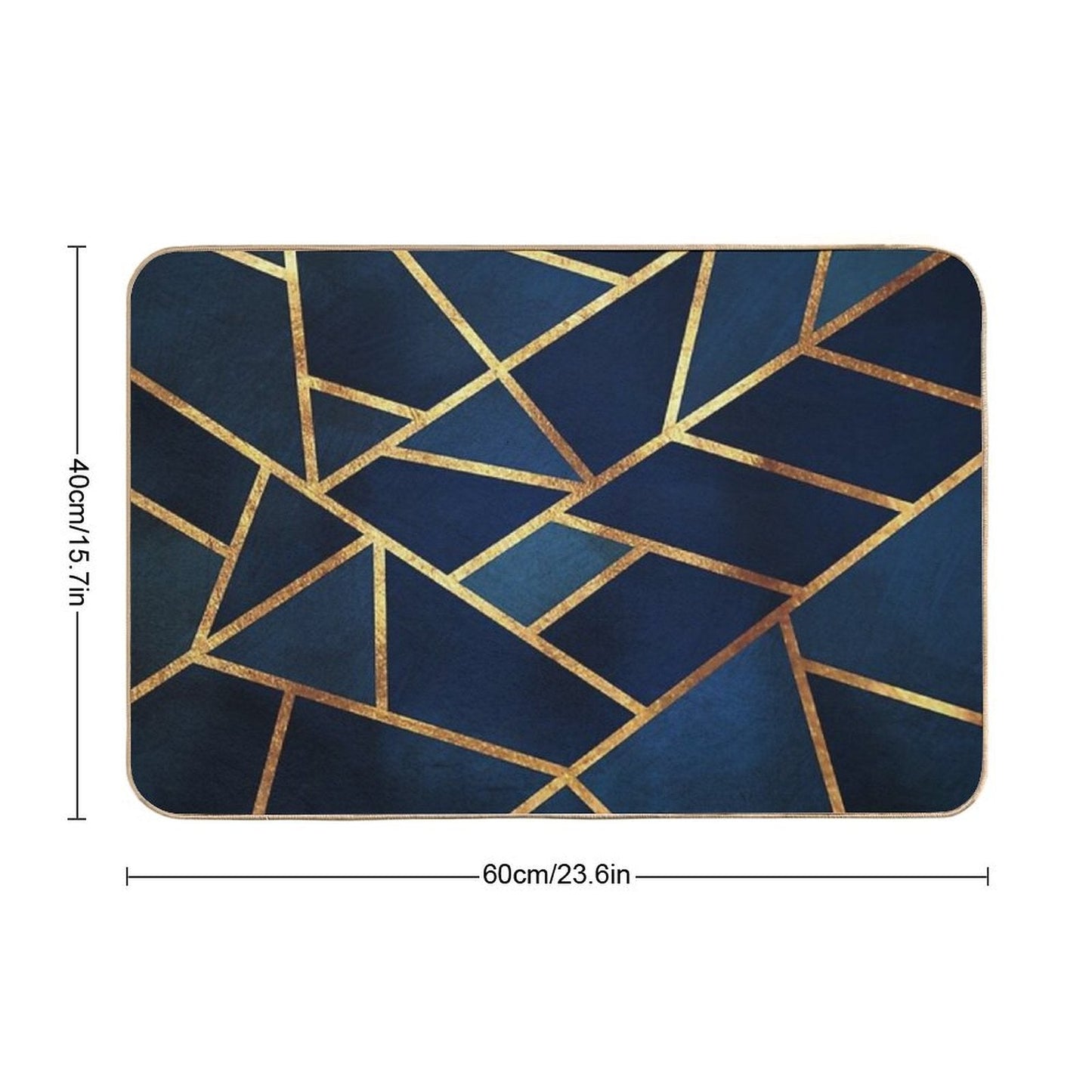 Navy Gold Stone Bath Mat