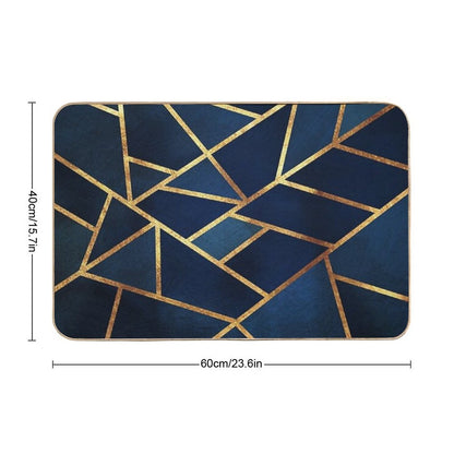 Navy Gold Stone Bath Mat