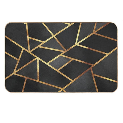 Black Gold Stone Bath Mat
