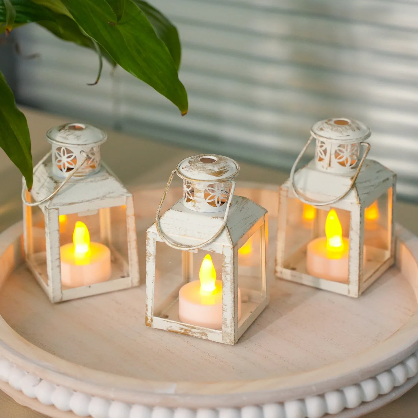 6 Pcs Small Metal Tealight Lanterns