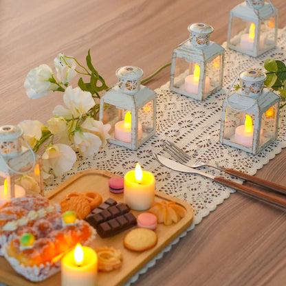 6 Pcs Small Metal Tealight Lanterns