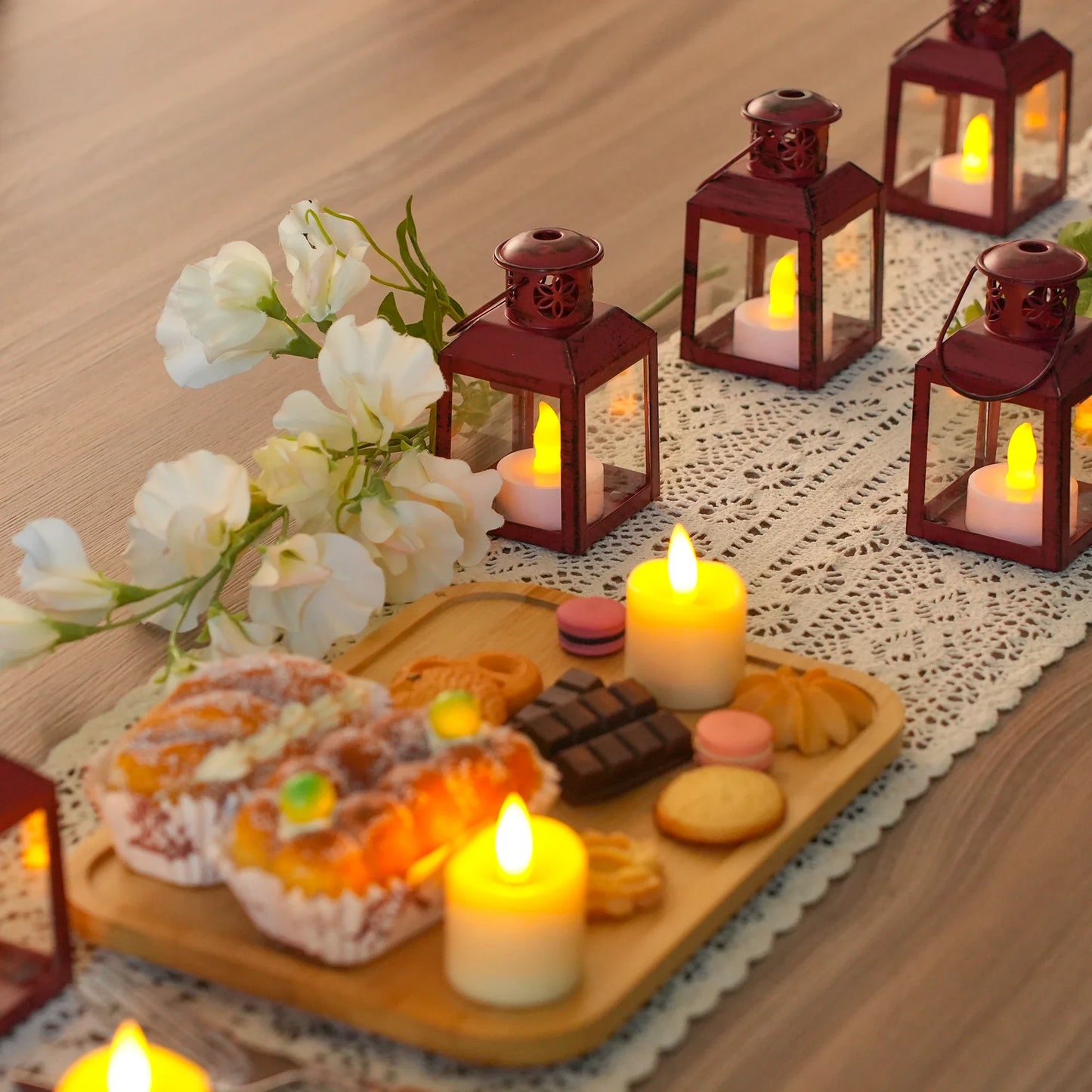 6 Pcs Small Metal Tealight Lanterns