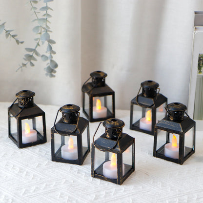 6 Pcs Small Metal Tealight Lanterns
