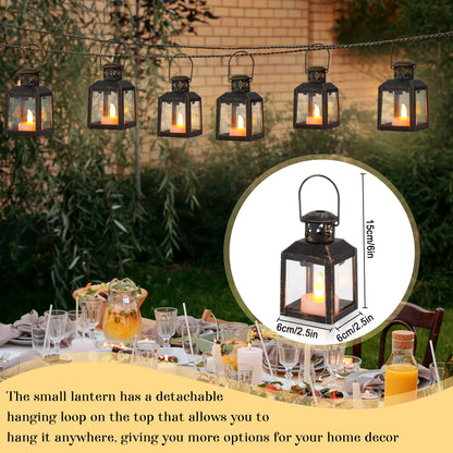 6 Pcs Small Metal Tealight Lanterns