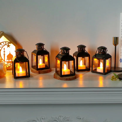 6 Pcs Small Metal Tealight Lanterns
