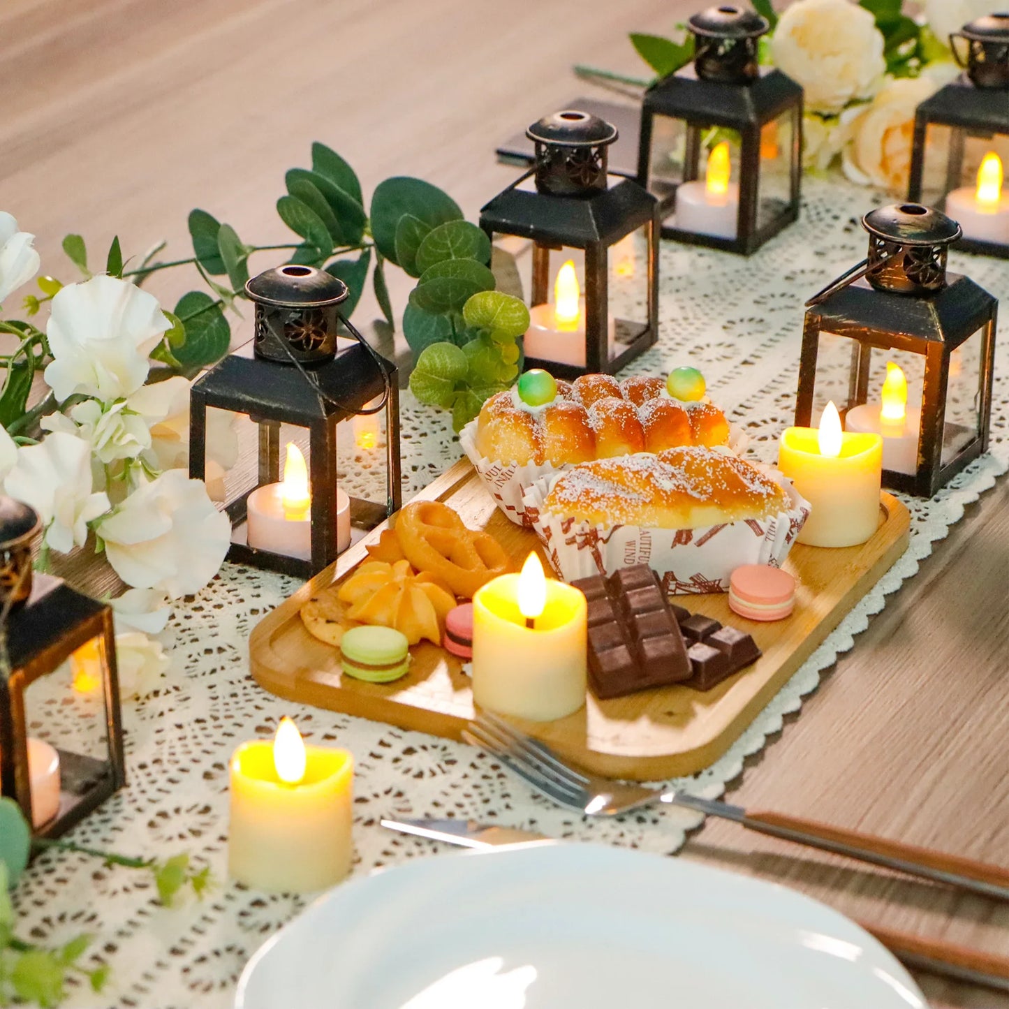 6 Pcs Small Metal Tealight Lanterns