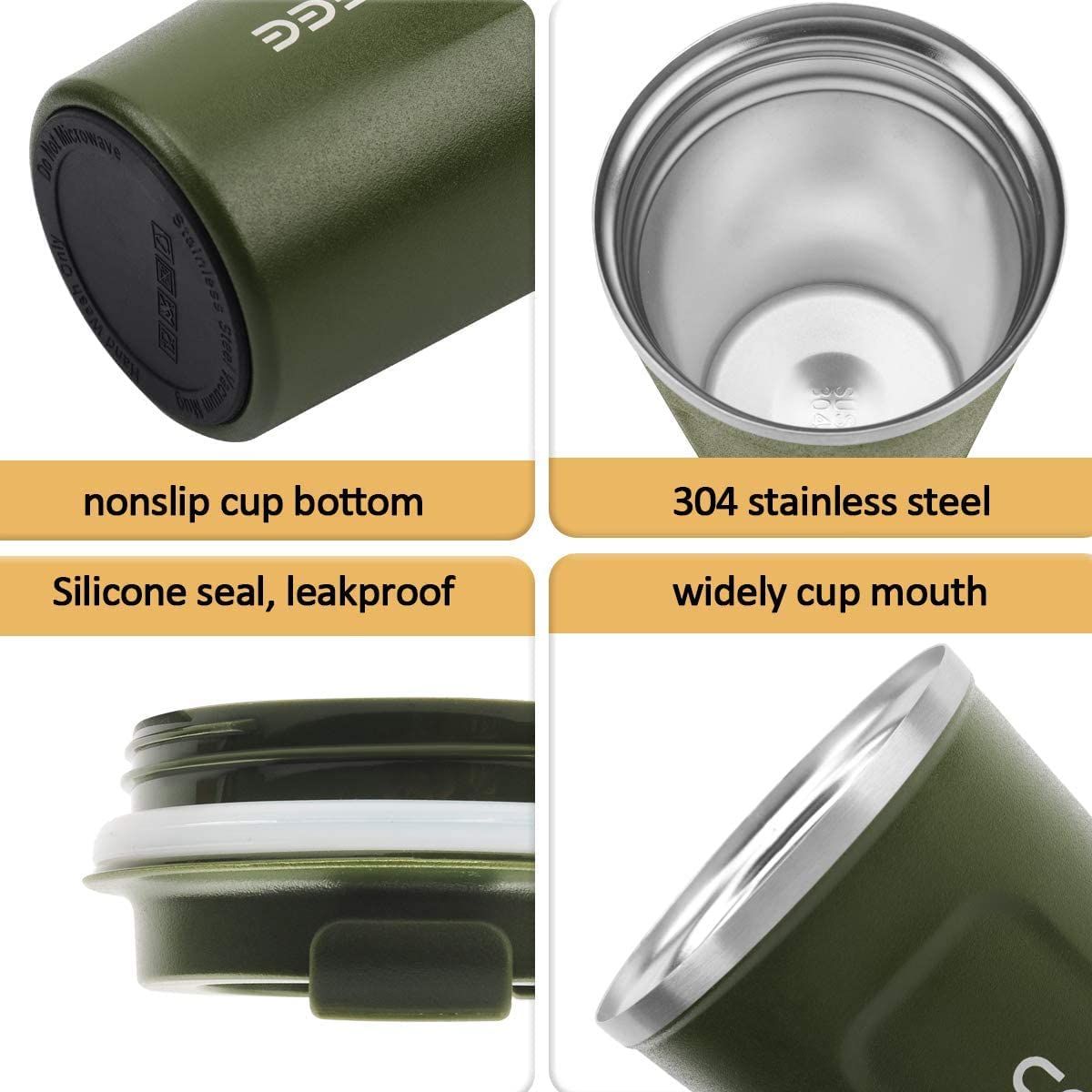 12 oz Stainless Steel Vacuum Insulated Tumbler - Spill Proof with Lid