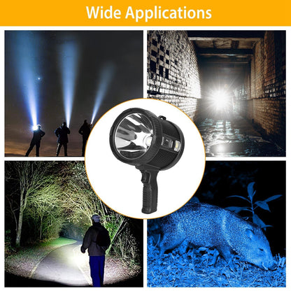 30000LM Rechargeable LED, Waterproof, Portable Spotlight