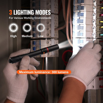 5.9 Inch Rechargeable Penlight, 300 lumens, 3 Light Modes