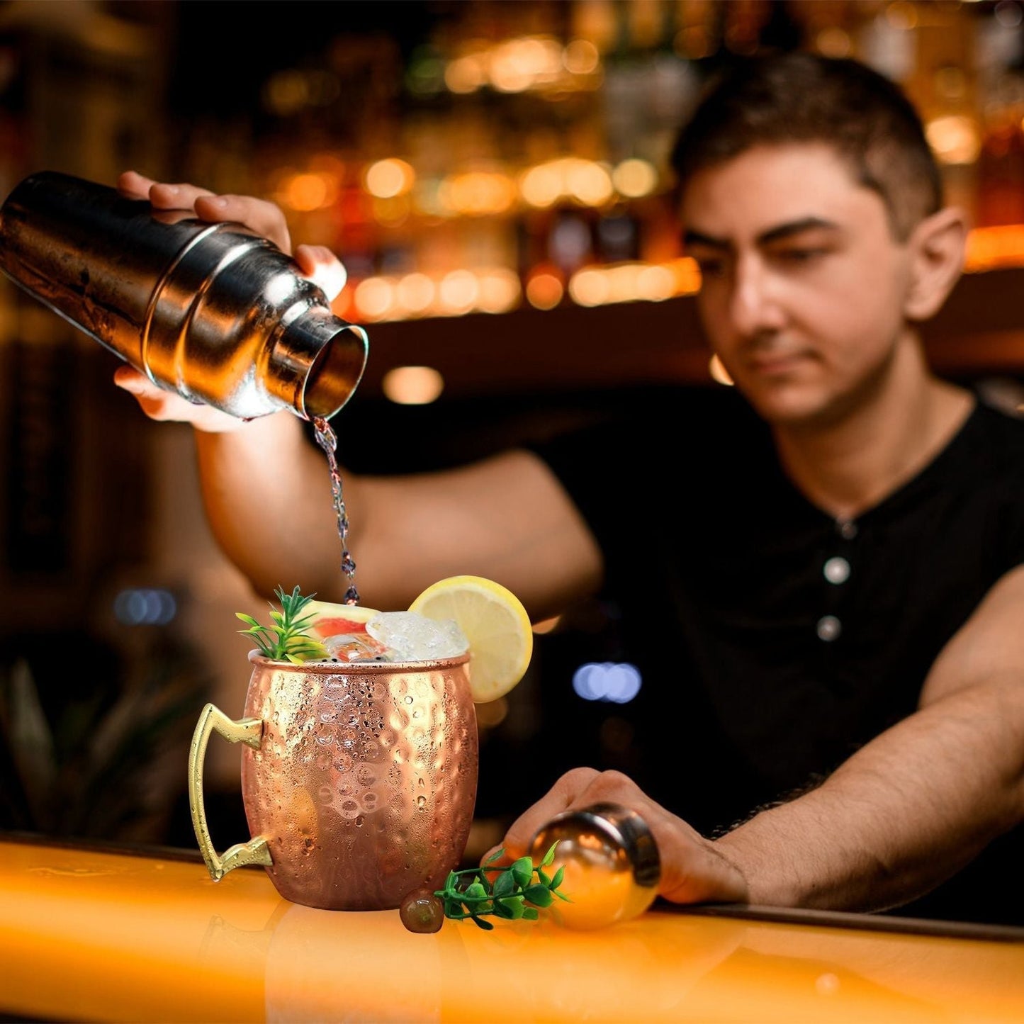 4Pcs Moscow Mule Mugs Hammered Copper